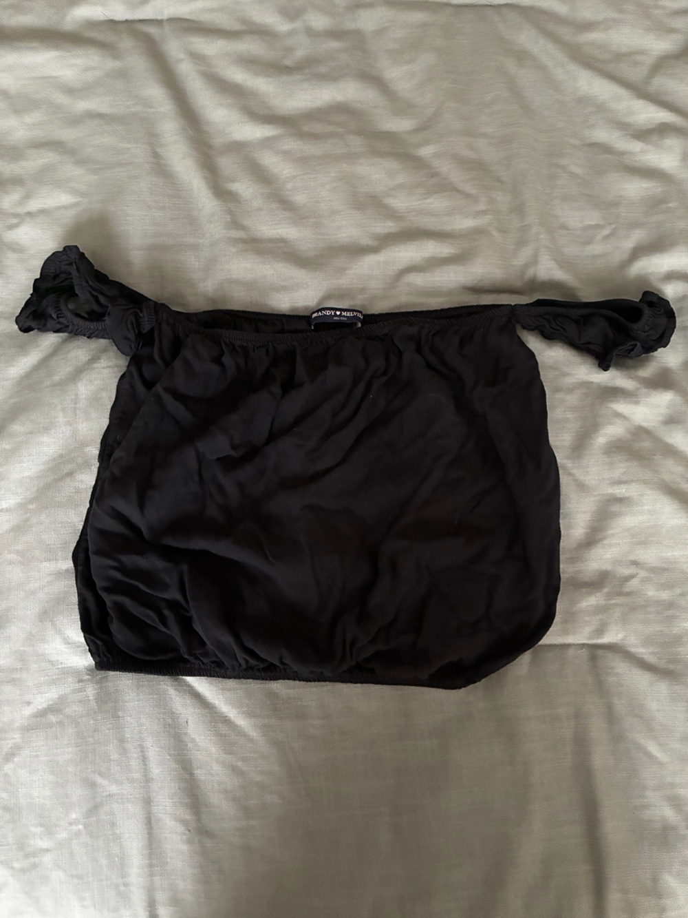 Brandy Melville Black Off-Shoulder Crop Top
